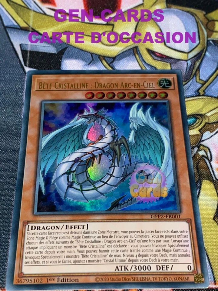 CARTE Yu Gi Oh BETE CRISTALLINE : DRAGON ARC-EN-CIEL GFP2-FR001 1ère - Photo 1/1