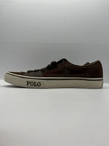 Polo Ralph Lauren Sneakers Brown Canvas Lace Up Men’s US 11 - Picture 1 of 10