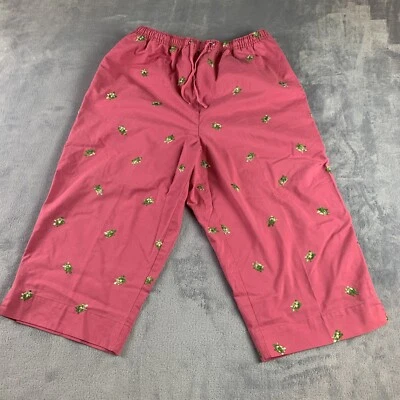 Pantalones Capri Karen Scott Mujer Medianos Tortugas Bordados Preppy Playa Rosa Foto 1 de 4