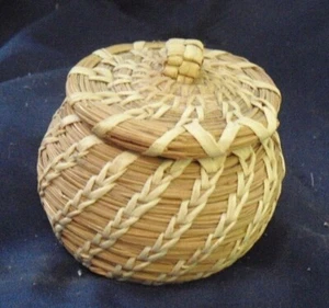 COIL BASKET with LID~Mini 3" x 3" - Picture 1 of 4