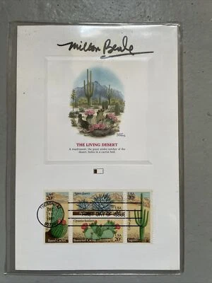 USA3 #1942-45 U/A FLEETWOOD PROOFCARD FDC BL4  Desert Plants Signed Milton Berle - Image 1 of 2