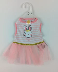 Vestido Simply Wag Rosa Perro PEQUEÑO con Conejo de Pascua "EGG-STRA LINDO" - Imagen 1 de 7