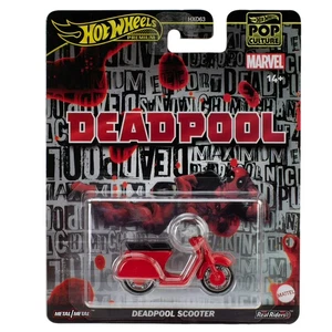 Scooter Hot Wheels Premium Deadpool Marvel Pop Culture 1:64 Real Riders Metal - Imagen 1 de 9