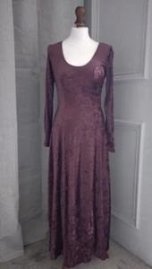 Vintage Topshop Purple Crushed Velvet Dress M/L - Picture 1 of 5