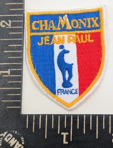 Chamonix Jean Paul Patch France Shield Blue White Red Crest Embroidered Badge - Picture 1 of 2