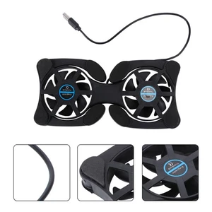 Notebook Cooler Laptop Usb Cooling Fan Office Travel Computer Pad Black Stand - Afbeelding 1 van 12