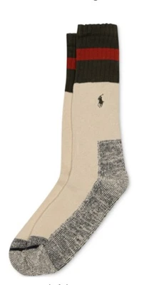 Meias Polo Ralph Lauren Masculinas Listradas Punho Utilitário Off White - Imagem 1 de 4