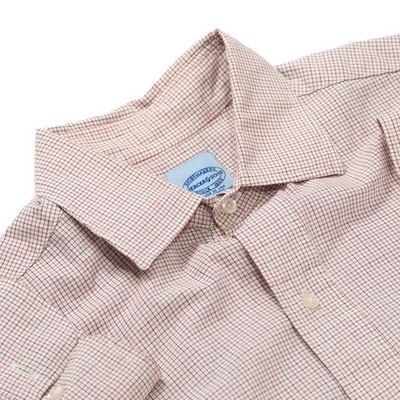 Mercer & Sons Men's 15.5 Dress Shirt Red Tattersall Check Spread USA Damaged - Image 1 of 4