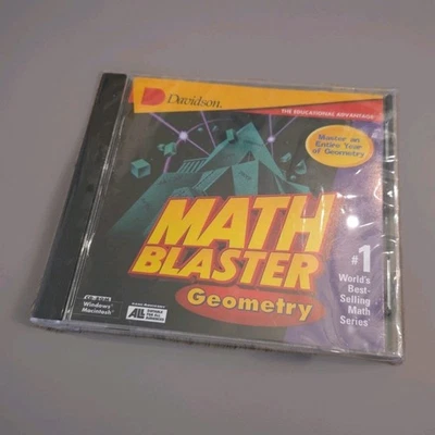 Math Blaster Geometry CD-ROM Windows Macintosh Davidson 1996 Educational Game - Image 1 of 4