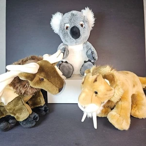 LOT OF 3 Wild Animal Plush Wild Republic MOOSE & TIGER - Climb w/ Courage KOALA - Picture 1 of 19