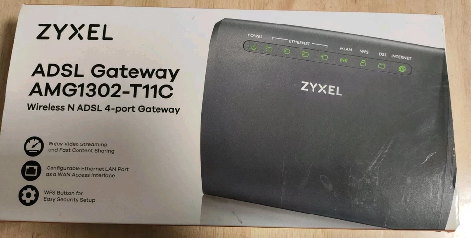 Router ZYXEL  AMG1302-T11C - ADSL2+ Gateway Wireless N 4-port - Immagine 1 di 2
