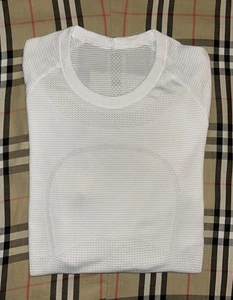 2014 Lululemon Swiftly Tech langärmliges Damenoberteil Rundhalsausschnitt W3F14S meliert weiß 6 - Bild 1 von 10
