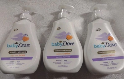 Baby Dove Cuidado de la Piel Sensible Bebé Noche Loción/Hidratación Calmante 13 OZ Paquete de 3 Foto 1 de 3