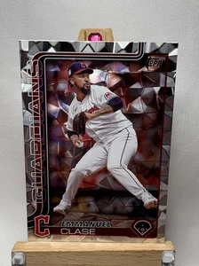 EMMANUEL CLASE 2025 Topps Series 1 SILVER CRACKED FOILBOARD #326 Cleveland - Picture 1 of 6