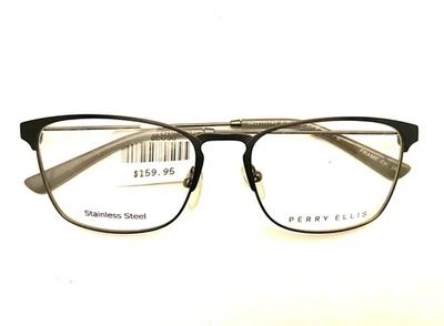 Gafas Perry Ellis PE421-1 negro/gris borde completo 54-17-140 lentes de demostración de fábrica Foto 1 de 3