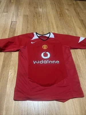 Camiseta de fútbol Nike Manchester United Vodafone 2004/2006 camiseta local talla M roja niños Foto 1 de 4