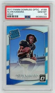 2017 Panini Donruss Optic Holo Alvin Kamara #199 Rookie RC PSA 10 Gem Mint - Picture 1 of 2