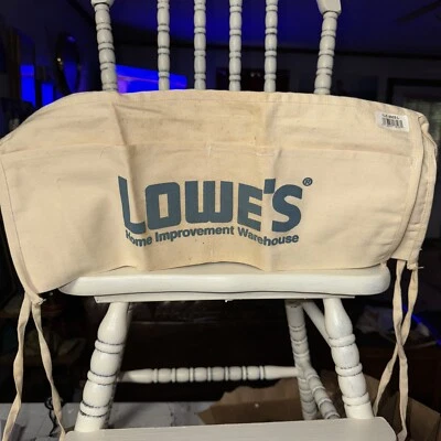 Lowe's Cloth Waist Apron Nail/Tool Bag 2 Pouch Pocket Cotton White Canvas - Image 1 of 4