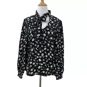 Love Tree Blouse Womens M Medium Mock Pussycat Neck Lightweight Long Sleeve Top - Picture 1 of 9