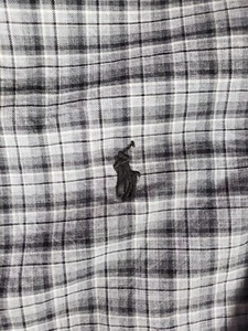 Ralph Lauren schwarz, grau & weiß kariert Baumwolle Herren Langarm Hemd Größe Medium - Bild 1 von 6