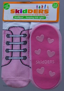 Skidders Pink & White Shoelace Slipper Socks Footwear Size 8 or 24 Months NWT - Picture 1 of 1
