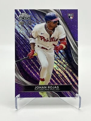 2024 Topps Chrome Black JOHAN ROJAS RC PURPLE MINI DIAMONDS #86/150 PHILLIES 🔥 - Image 1 of 2