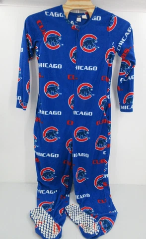 BOTTOM DRAWERS CHICAGO CUBS One Piece Footed Pajamas Unisex Adult Size Large Cover