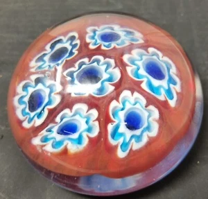 Fermacarte in vetro di Murano Millefiori, adesivo. - Foto 1 di 6