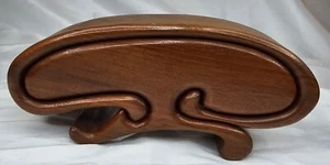 Vintage 1970s Richard Rothbard Mushroom Puzzle Walnut Jewelry Box - Picture 1 of 7
