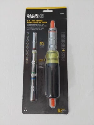 KLEIN TOOLS 32809MAG 9-in-1 Pass Through Magnetic Multi-Nut Driver SAE - Image 1 of 3