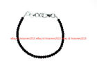 Natural Black Agate Gemstone 4 mm Rondelle Faceted Beads 7.5" Strand Bracelet