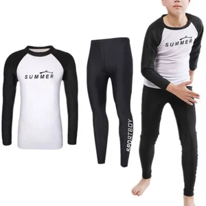 Kids Boys Activewear Fitness Outfits Color Block Tracksuits Summer Sportwear - Picture 1 of 14