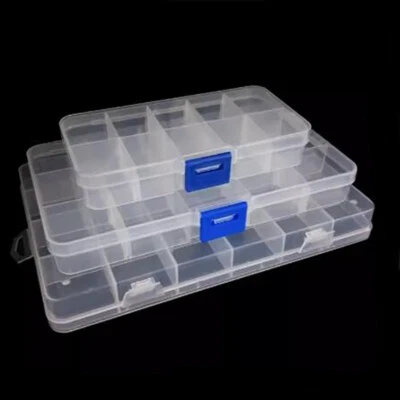 10/15/24/36 Component Plastic Storage Container Box Clear Jewelry Organizer Case - Image 1 of 4