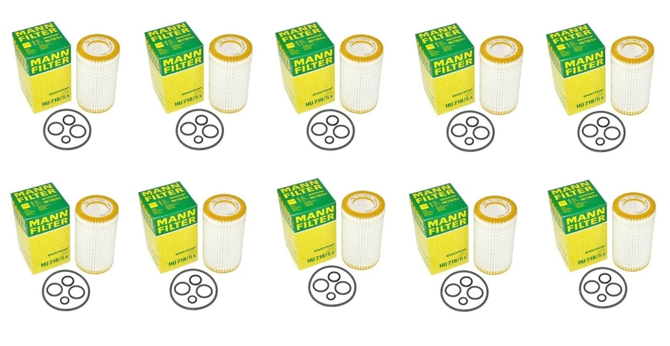 10 件套发动机机油抓绒过滤器套件 Mann HU7185X 适用于梅赛德斯 W203 W204 — 第 1/1 张图片