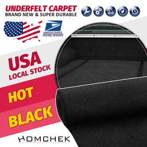 Black Upholstery Durable Un-Backed Automotive Carpet 6.56ftx2.13ft Easily DIY - Picture 1 of 12