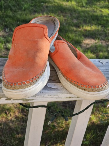 UGG Australia Caleel Orange Pelle Espadrilla Mules Donna Taglia 9 Slip On 10102