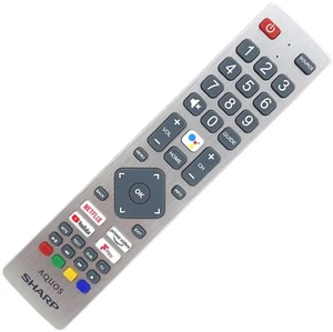 Control remoto de voz genuino Sharp Aquos SHW/RMC/0133 con Netflix YouTube Google Assist - Imagen 1 de 4