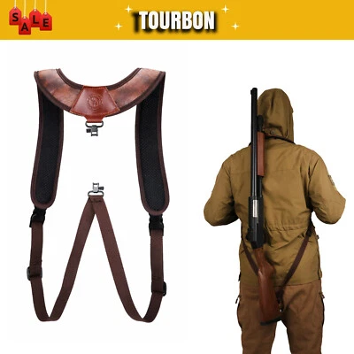 TOURBON Padded Gewehr-Tragegurt Doppelriemen Waffen-Rucksack-Riemen Drehgelenken