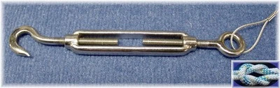Edelstahl-Seilspanner Niro-Spannschloss M5x70mm, Spannschraube Drahtseil Spanner - Bild 1 von 3