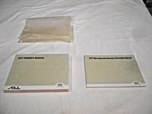 2017 KIA SOUL OWNER MANUAL 2/PC SET & CLEAR PLASTIC DEALER CASE. VERY CLEAN.. - Picture 1 of 4