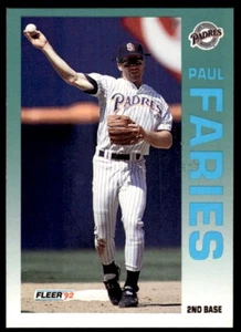 1992 Fleer Baseball Card Paul Faries San Diego Padres #603 - Picture 1 of 2