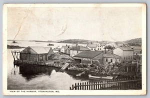 Vista postal vintage del puerto Stonington ME principios de 1900 #1454 - Imagen 1 de 2