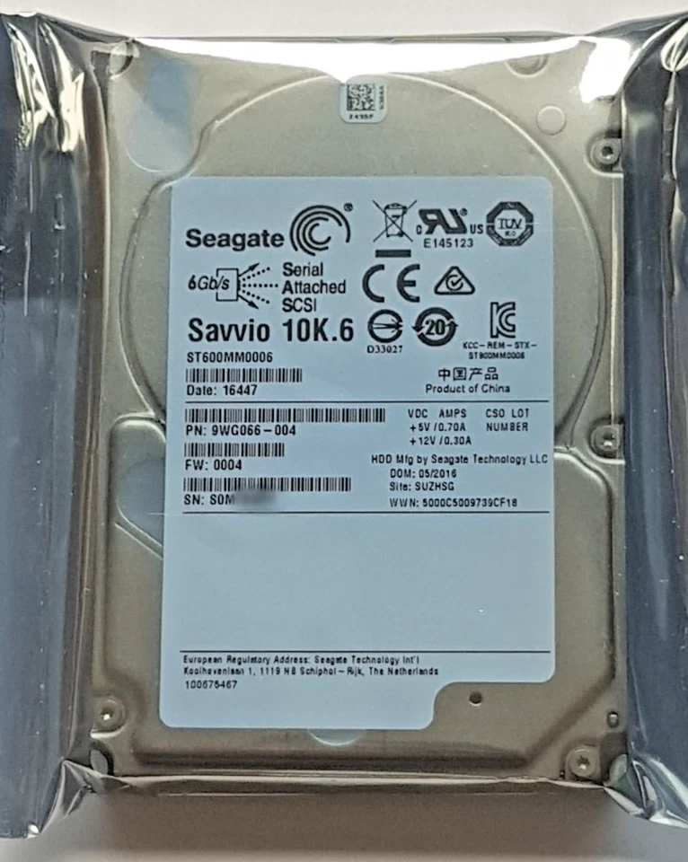 600 GB SAS Seagate Savvio 10K.6 ST600MM0006 64MB HDD 2.5 " Internal Hard Disk - Image 1 of 1
