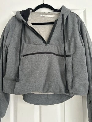 Blanc Noir Grey Down Insulated Cropped Hoodie Size Medium - Изображение 1 из 4