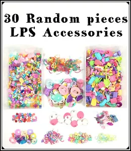 2 Bag Littlest Pet Shop Lot 30 Random Accessories : Clothes, Food, Skirt...LPS - Picture 1 of 2