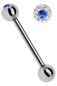 Piercing Gioielli Lingua Staffa Titanio Barbell 1,6mm Con 4mm Epoxy Sfera 4-22mm - Foto 1 di 12