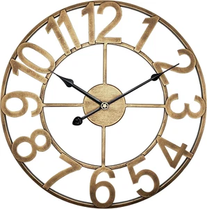 Large Wall Clock, 24 Inch Silent Non-Ticking Battery Operated Outdoor Wall Clock - Picture 1 of 9