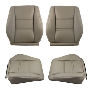 4pcs Tan Driver & Passenger Leather Seat Cover For Toyota Land Cruiser 1990-1997 - Picture 1 of 17