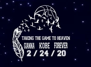 Llevando el juego al cielo ~ Gianna 2 Kobe 24 2020 Calcomanía automática 8" x 8" - Imagen 1 de 6