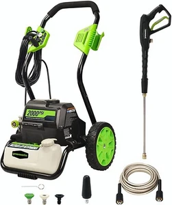 Greenworks 2000 PSI 1.2 GPM Electric Pressure Washer 25Ft Hose 35Ft Cord 4 Nozzl - Picture 1 of 11